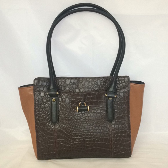 Tignanello Handbags - Tignanello Color Me Croco Embossed Shopper